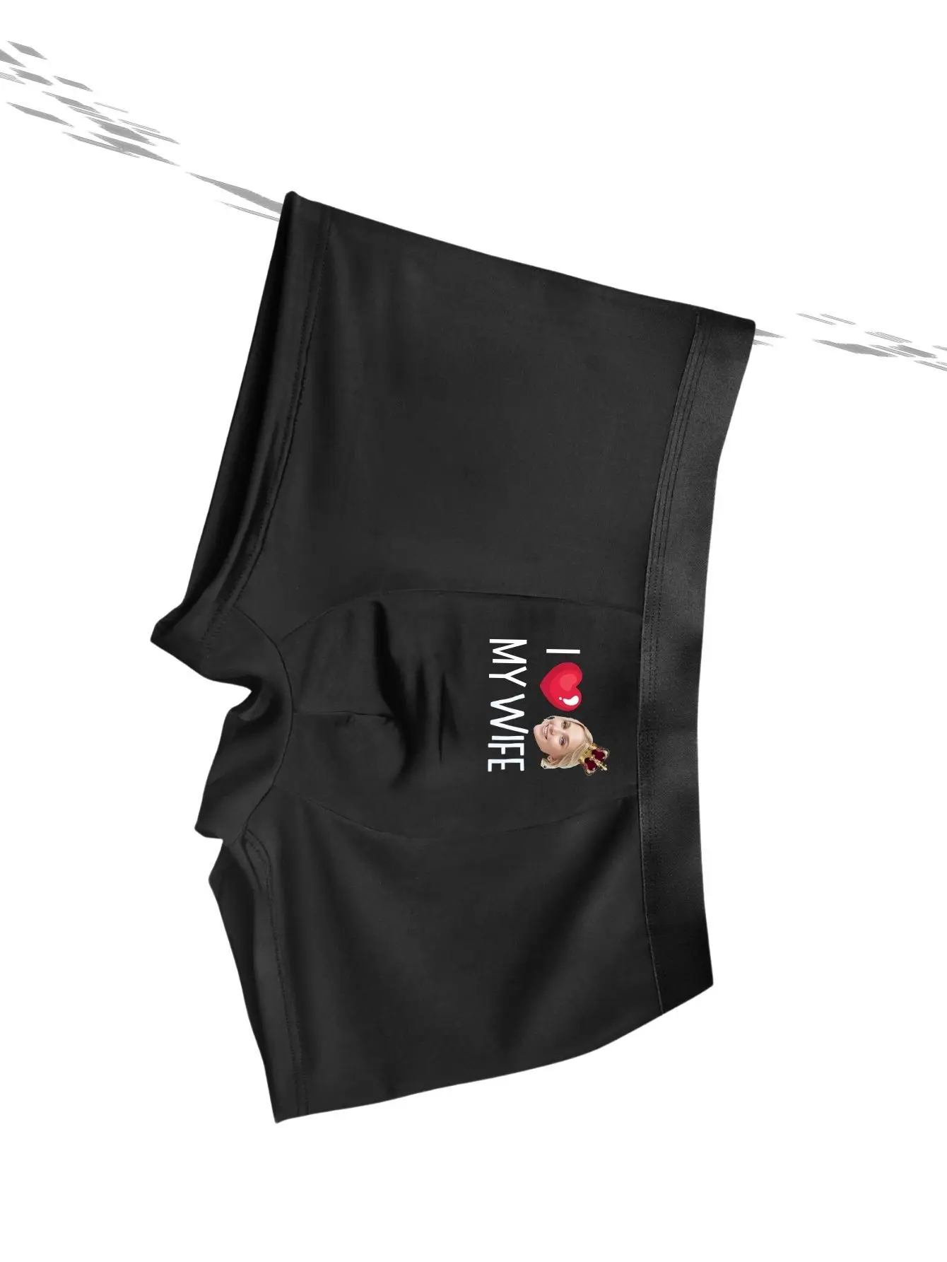 شخصية أنا أحب زوجتي ملخصات الملاكم الوجه - هدية مخصصة للزوج، ملابس داخلية لعيد الحب الذكرى السنوية، طباعة التاج، Hombre Regalo #4