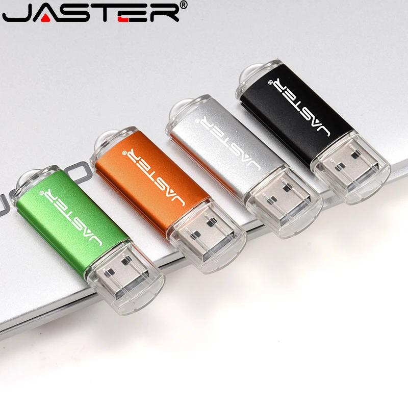 

JASTER Plastic USB Flash Drive 64GB Colorful Pen Drive with Free Key Chain Creative Business Gift Memory Stick 32GB Pendrive 16G