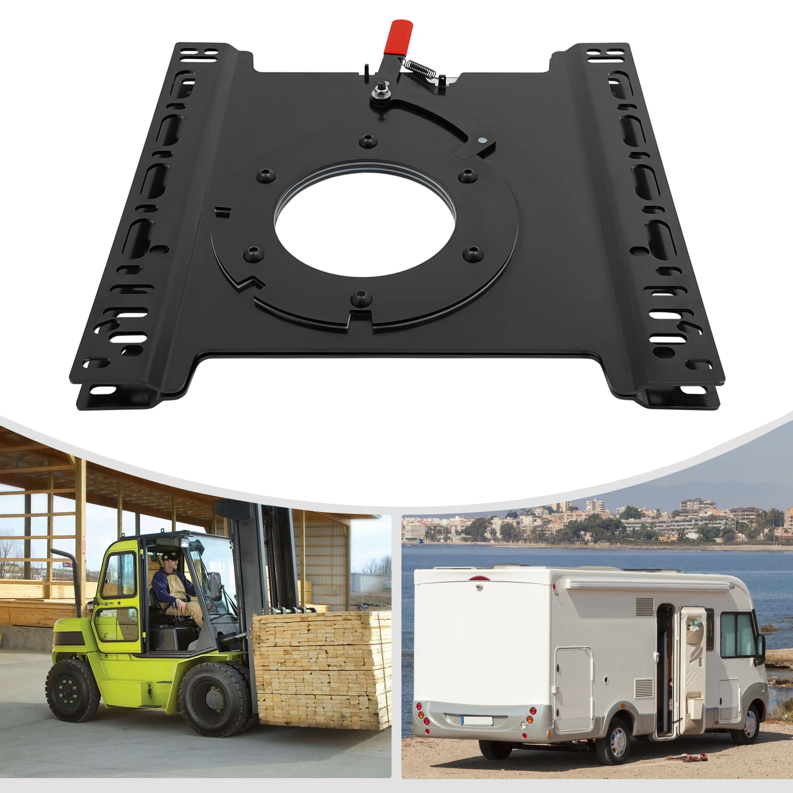 قاعدة دوارة للمقعد العالمي RV T5 T6، 360 درجة °   قاعدة مقعد دوارة من ألواح فولاذية شديدة التحمل قابلة للدوران لشاحنة التخييم المتنقلة (46.5*46 سم)