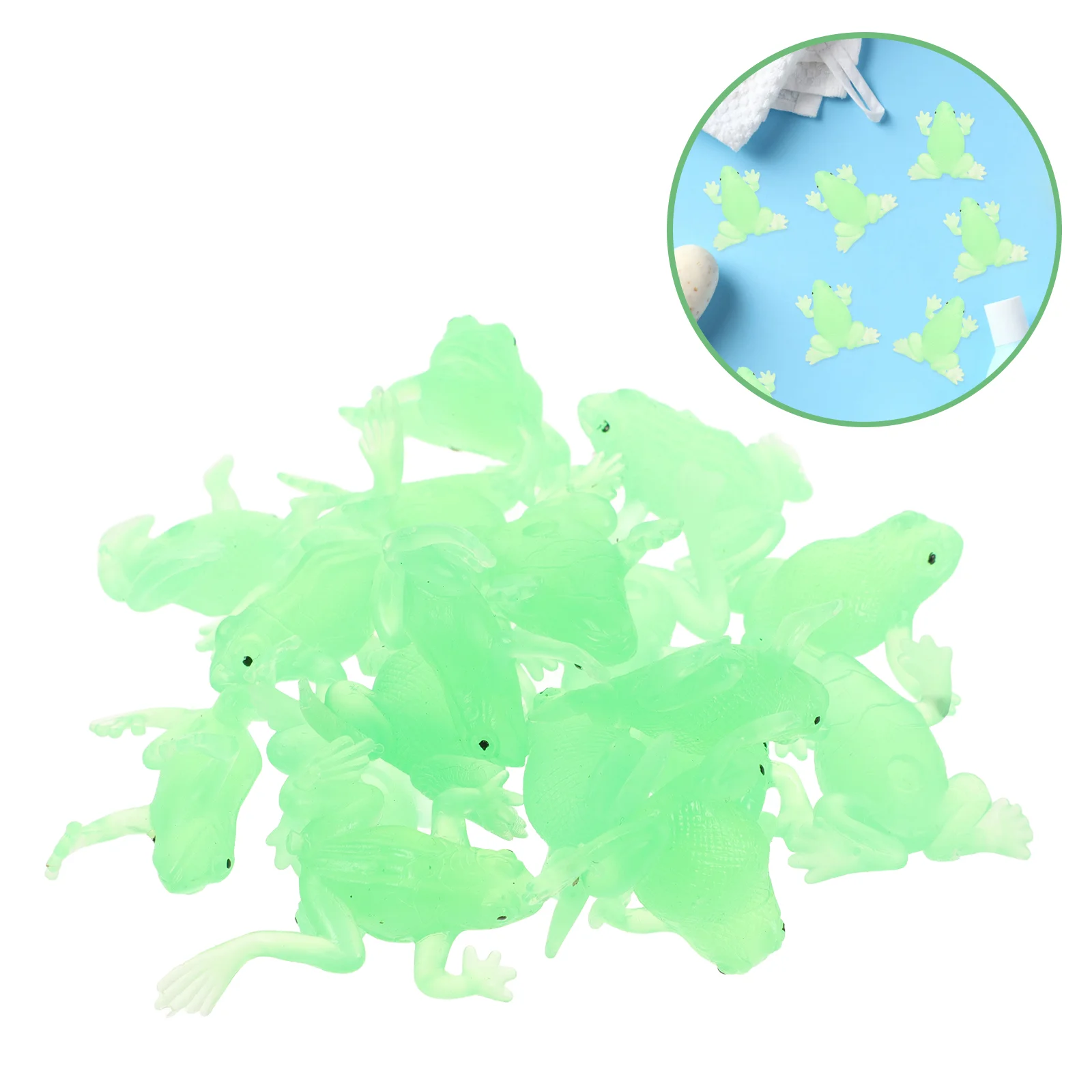 18 Pcs Soft Rubber Imitation Frog Bathroom Decor Frogs Models Animal Toy Child Kids Toys