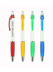 Retractable Plastic Nash Ball Pen White Barrel Custom Ballpoint Pen Customized Promotion Gift Personalized Logo Pens Event Party