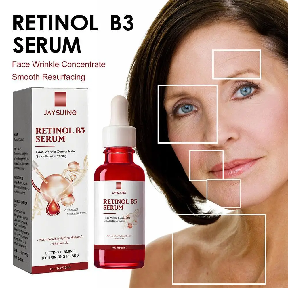 

30ml Retinol B3 Serum Anti-Aging Fade Fine Lines Lifting Health Facial Moisturizing Nourish Smooth Care Firming Repair Beau V9I7