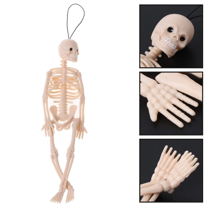 Skull Horrible Scary Supplies for Halloween Rubber Sculpture Skeleton Crafts Horrible Ornaments Home/Study Gift