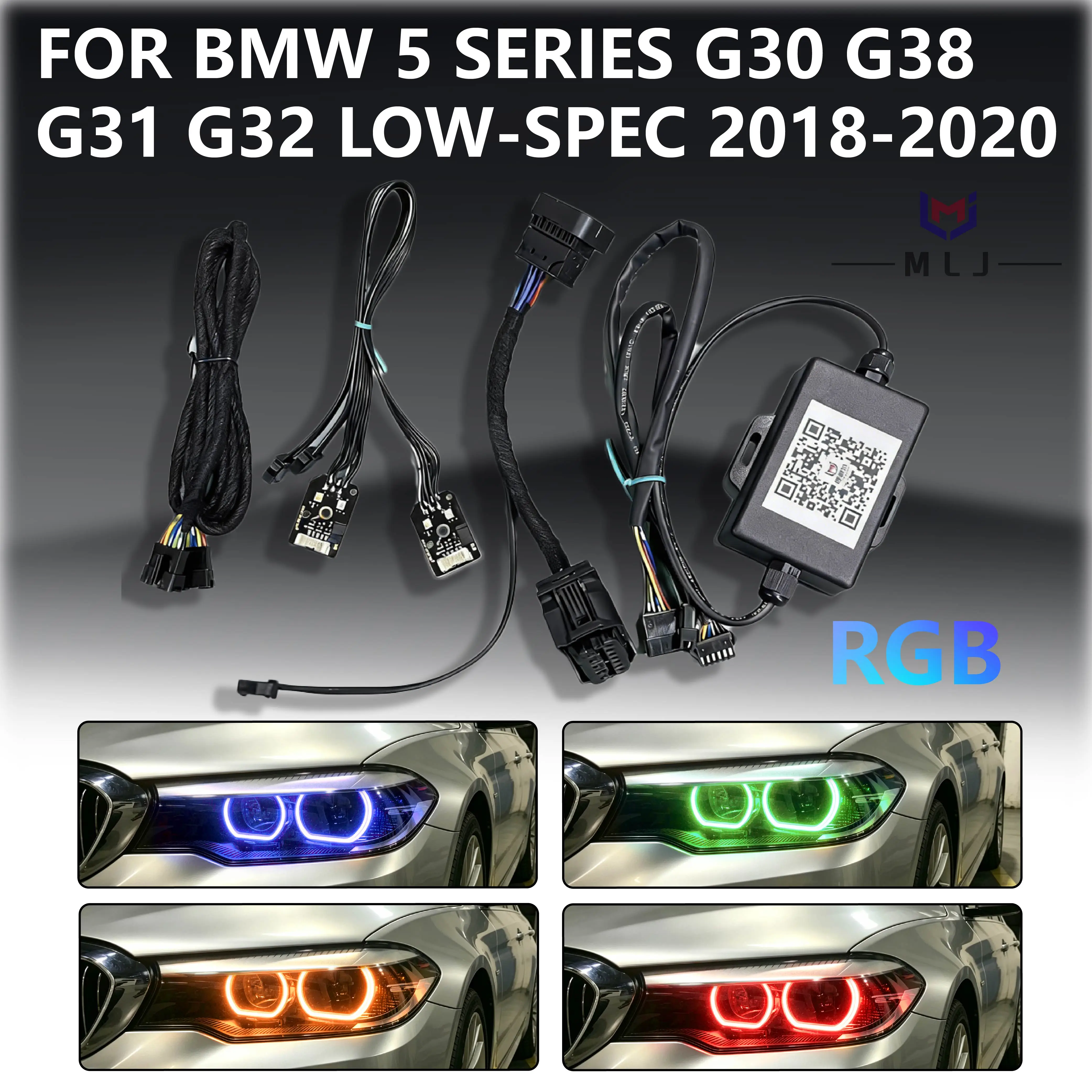 RGB For BMW 5 Series G30 G38 G31 G32 Low-Spec 2018 2019 2020 Headlight 63117214934 DRL Internal Wiring Harness Plug and Play