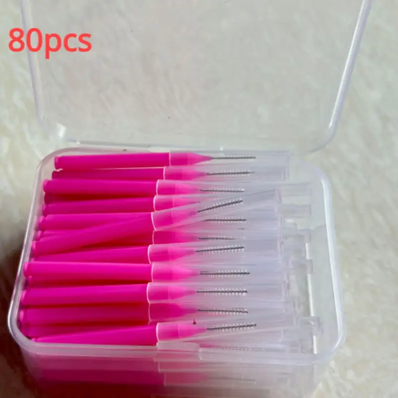 30/80/150/160Pcs I-type push pull interdental brush 0.6-1.5Mm Cleaning Between Teeth Oral Care Orthodontic I Shape Tooth Floss - Image 25