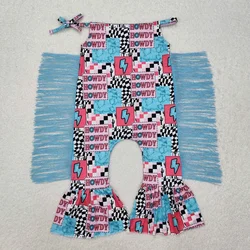 Wholesale Baby Girl Sleeveless Jumpsuit Toddler Children Western Howdy Kids Tassels Pants Infant Overalls Spring Fall Bodysuit