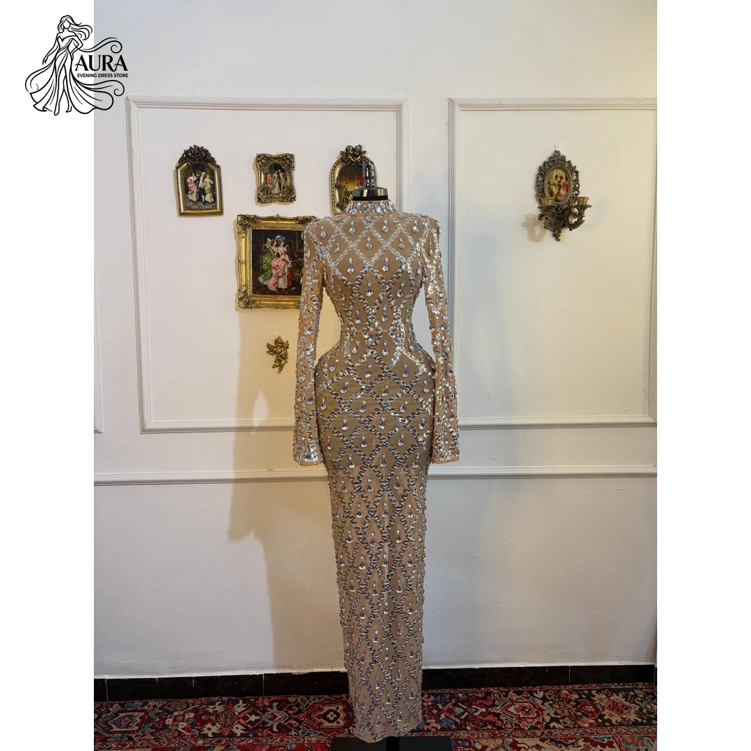 

Aura Shawl Robe Designer Luxe Elegant Woman Dress Custom Made Women's Evening Dresses 2026 Luxury Dresses for Prom Round Neck