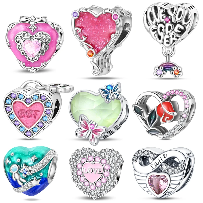 

Hot Selling 925 Original Romantic Love Beaded Bracelet Necklace Jewelry Women Luxury Jewelry DIY Making Daily Party Holiday Gift