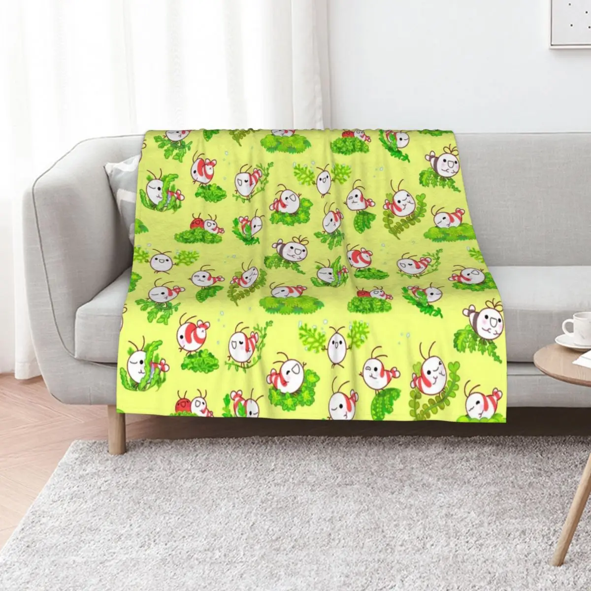 Shy shrimp and moss Throw Blanket Plush Kid'S For Sofa Thin Fashion Sofas for winter Blankets