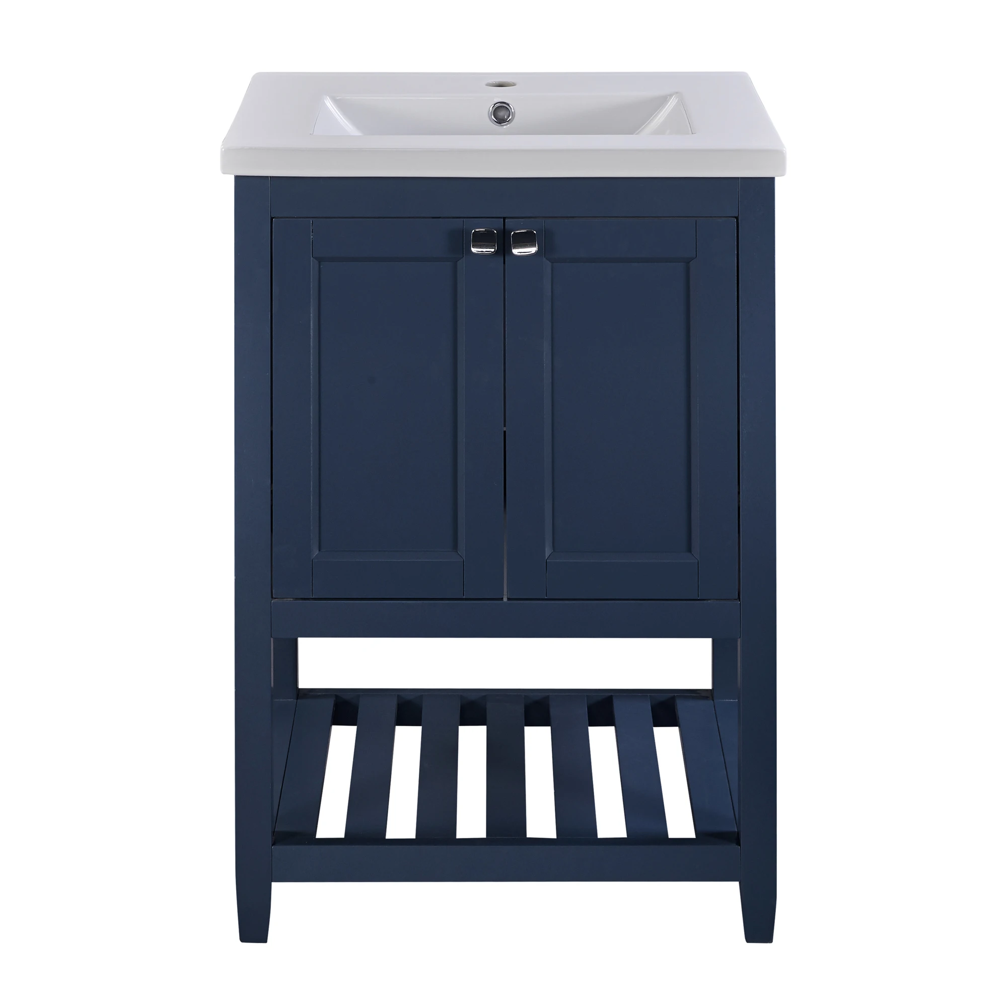 Bathroom furniture Single Sub-wardrobe 60cm with Ceramic washbasin, Blue