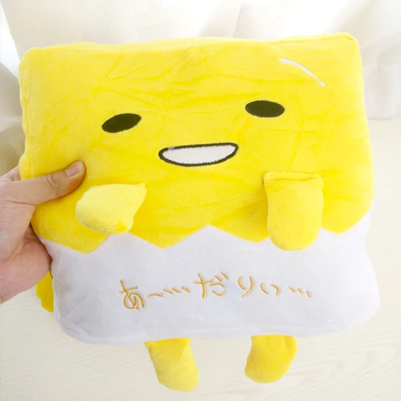 Cute Gudetama Plush Toy Lovely Stuffed Japanese Style Pillow Blanket Warm Hand Pillow Back Cushion Anime Plushies Xmas Gifts