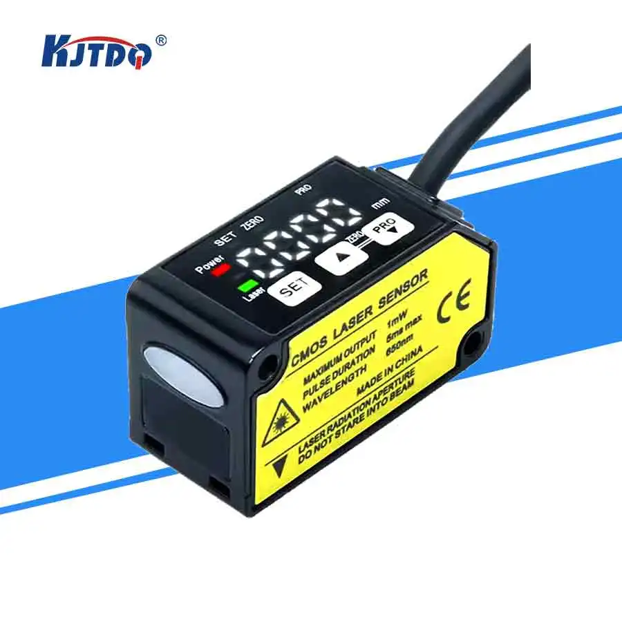 NEW2026 KJT Industrial Laser Measuring Sensor High Stability 400mm Compact Laser Displacement Sensor with NPN/PNP RS485 Analog O