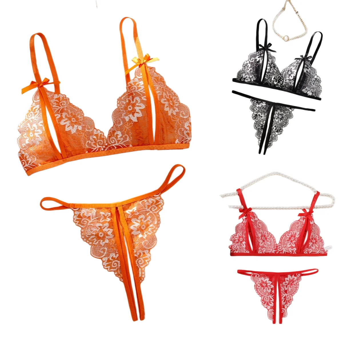 

Women New Lace Bra Set Bralette Underwear Nightwear Sleepwear