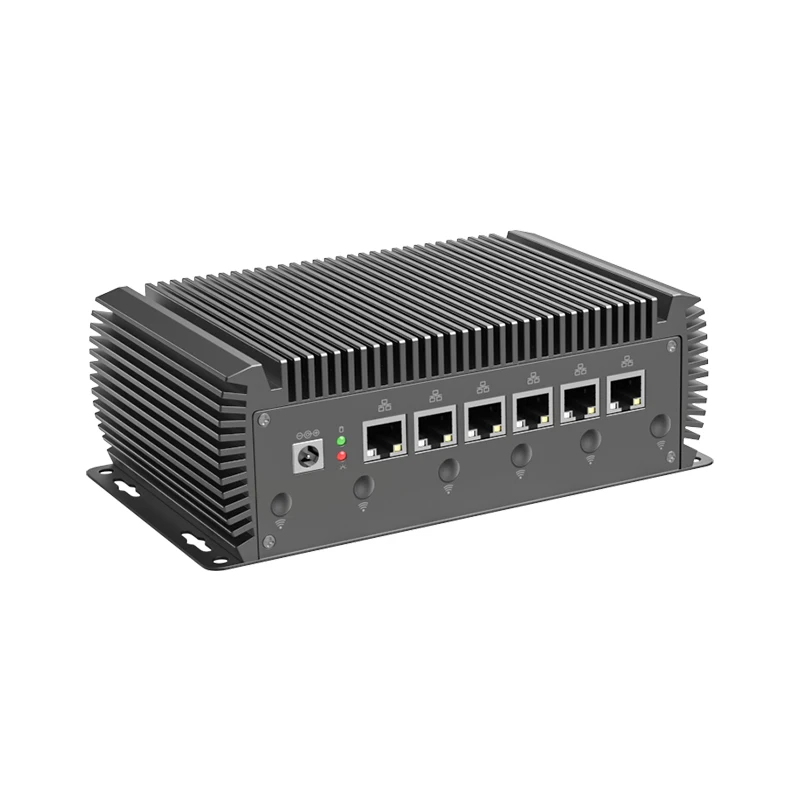 IKuaiOS Firewall tanpa kipas 6x2.5GE, Whiskey Lake Intel Core i3 8145U kompatibel mikrofon Pfsense OpenWrt G24 1528NP-E3