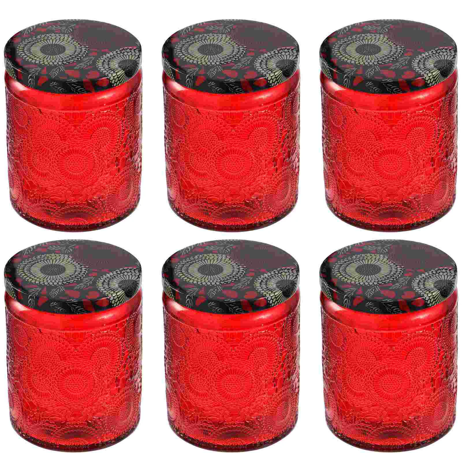 

Canning Jars Cup Holder Storage Container Travel Bulk Scented Candles Red Glass