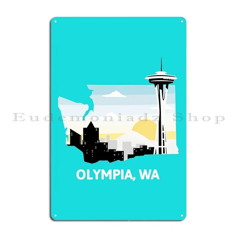Olympia Wa Metal Plaque Poster Home Club Club Garage Plaques Designing Tin Sign Poster