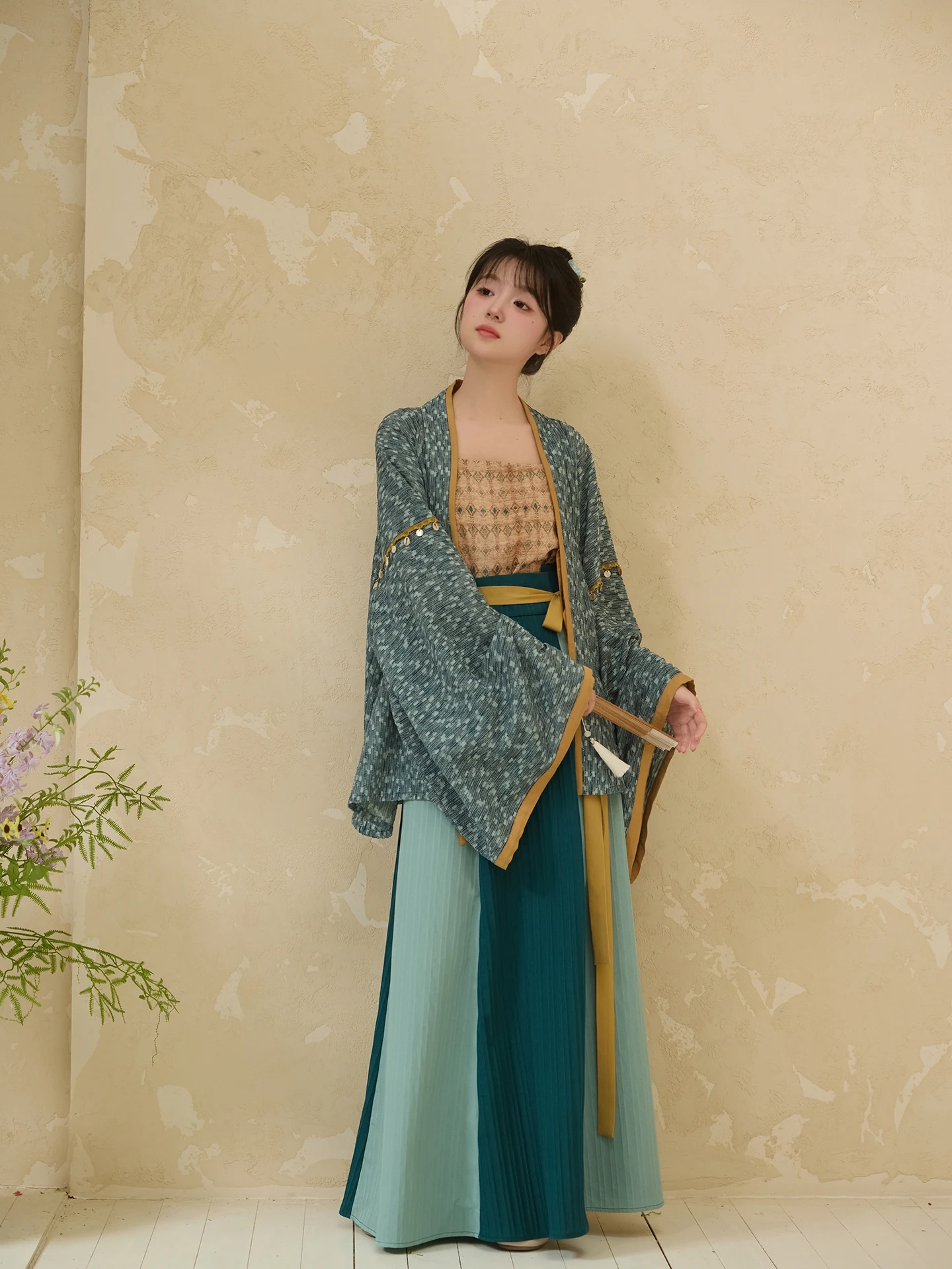 

Qingya Hanfu Pleated Shirt Spring Summer Autumn Wooden Pattern Traditional Chinese Clothing Women's Premium Quality Hanfu Set