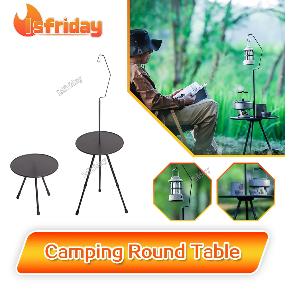 New Camping Round Table Lightweight Folding Tables Outdoor Coffee Dining-table Adjustable Height Foldable Office Balcony Desks