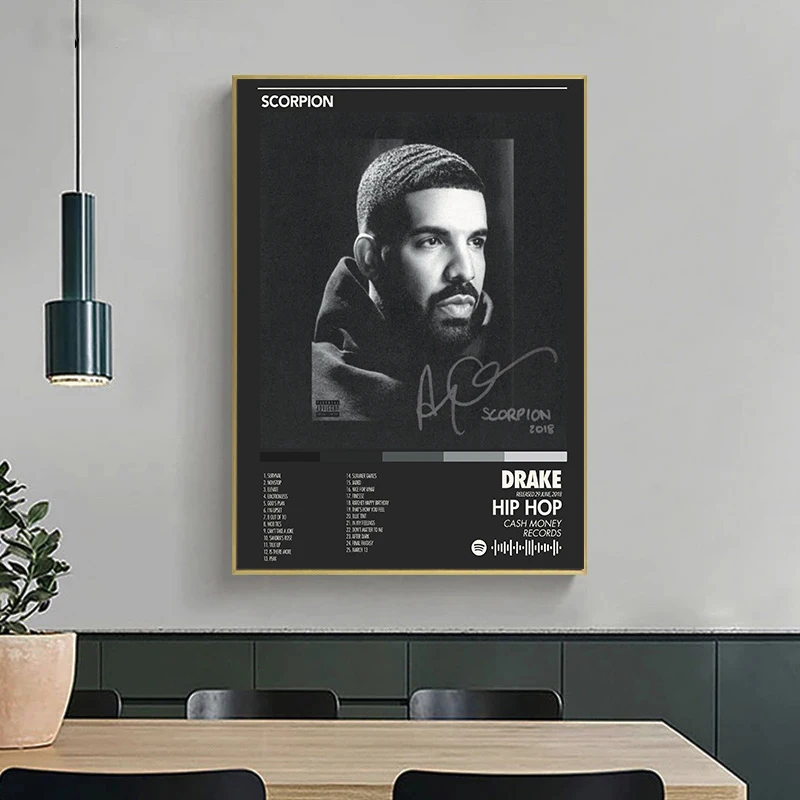 Drake Poster for All The Dogs Album Tracklist Music Cover Hip Hop Rapper Canvas Painting Print Wall Art Room Decor