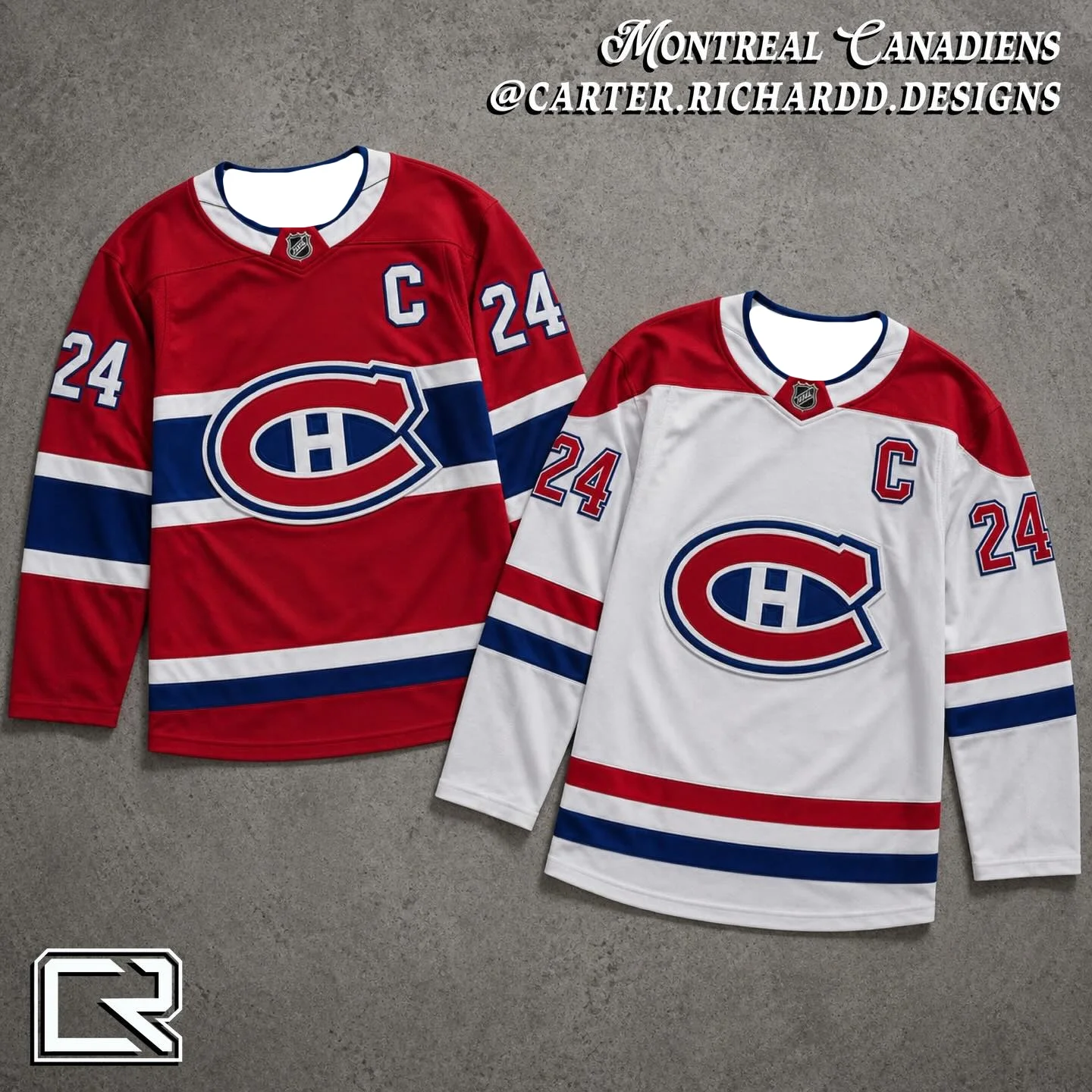 Jersey de Hockey sobre Hielo Personalizado de los Montreal Canadiens 2026, Tejido Transpirable de Secado Rápido con Logotipo Clásico Estampado, Número 24