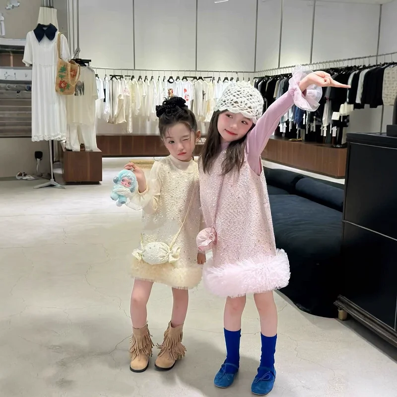 

Милая лоскутная юбка с блестками на молнии сзади для маленьких девочек + рубашка с длинными рукавами + конфетная сумка, детский комплект из 3 предметов, детская одежда, От 2 до 8 лет