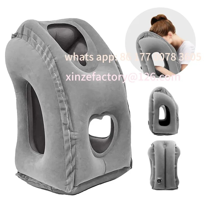 

Customizable Inflatable Travel Pillow, Airplane Pillow With Patented Valve Design, Travel Accessories With Neck And Head Support