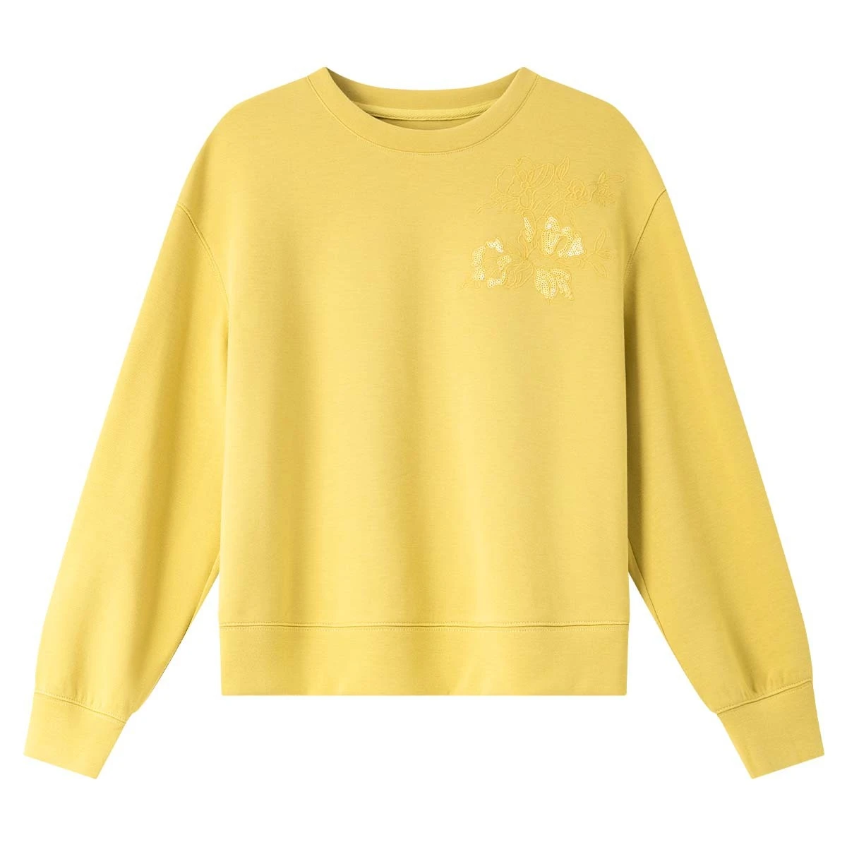 VIMLY Woman Sweatshirts Bead Embroider Round Neck Long Sleeve Ladies Tops Autumn 2025 Knitted Casual Sweatshirts Female A2171