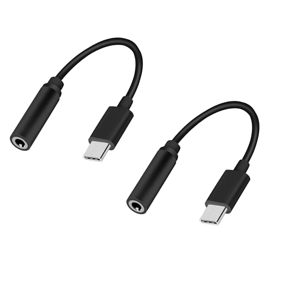 2 قطعة من محول كابل سماعة الأذن من النوع C إلى 35 ملم USB 31 Type C USB-C ذكر إلى 35 AUX مقبس صوت أنثى (أبيض)