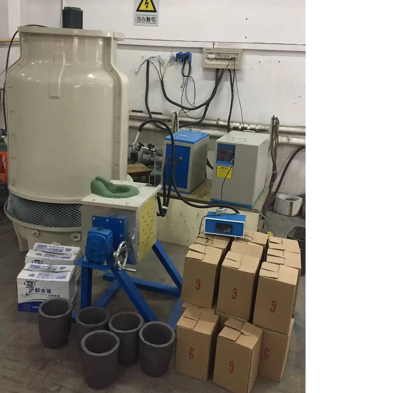 Iron Copper Aluminum Silver Gold Ruler Melting Induction Heating Equipment With Motor Resistance Furnace