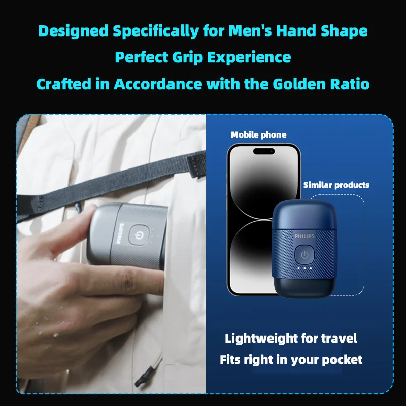 PHILIPS Electric Shaver S891/05 Men's Rechargeable Portable Fast Shave Razor Double 3D Floating Cutter Head Beard Trimmer