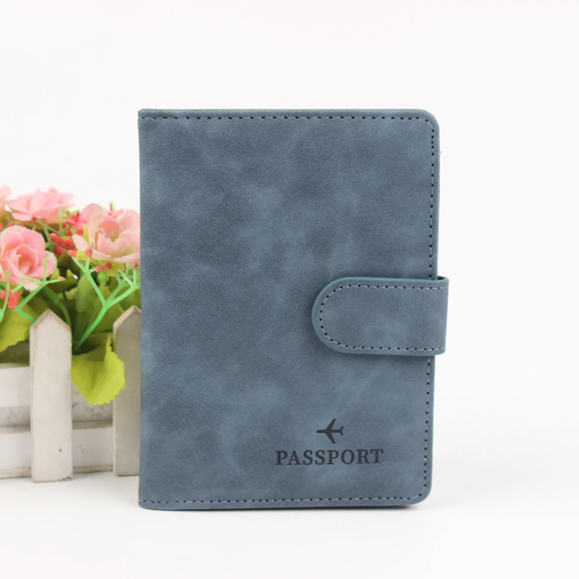 New RFID Passport Holder Convenient Multifunctional ID Card Holder Magnetic Buckle Storage Travel Wallet Passport Holder