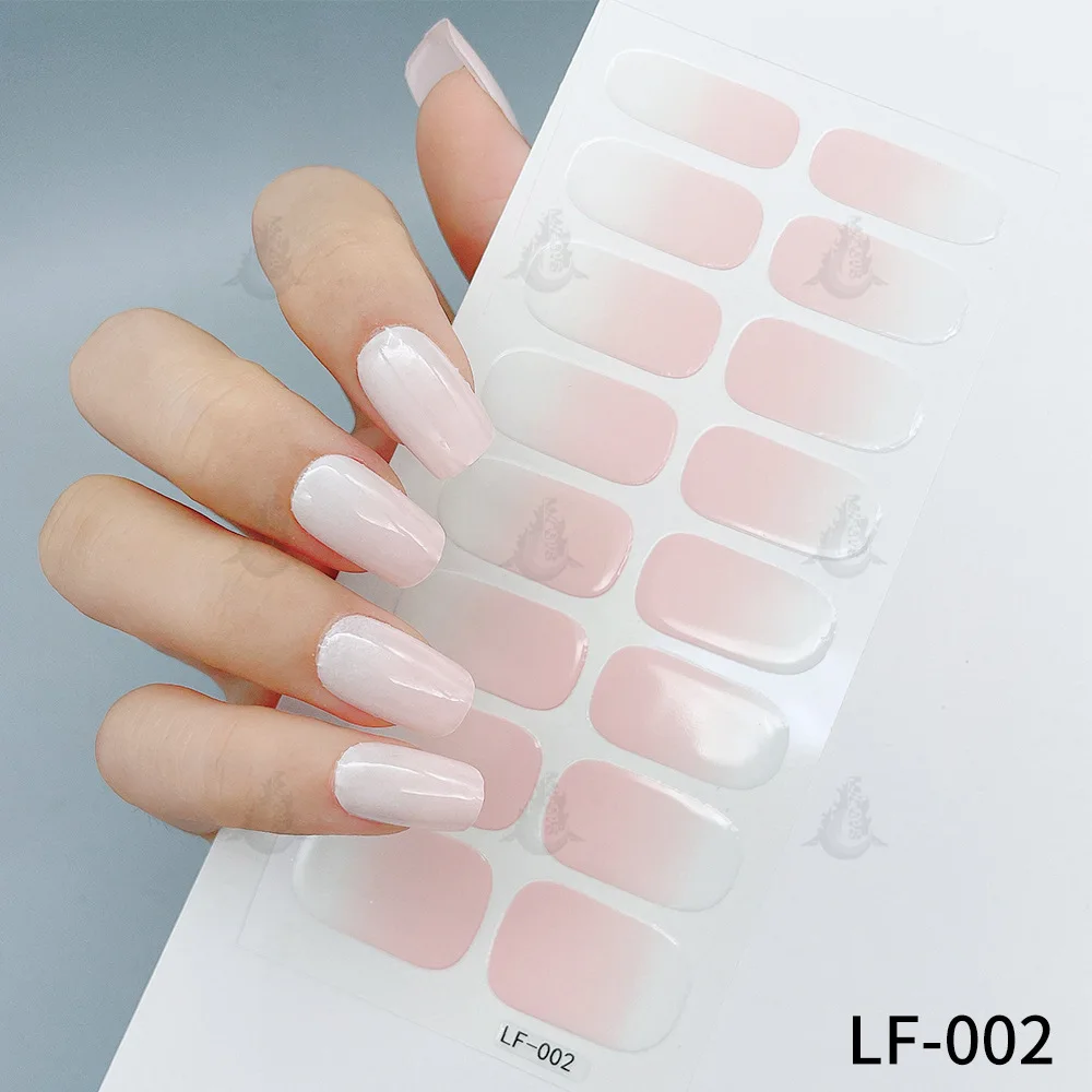 Nieuwe 16-vinger geleidelijke verandering Nail Art Sticker volledige sticker kleine frisse eenvoudige set nagelsticker Spot nageldecoratie Suncatcher