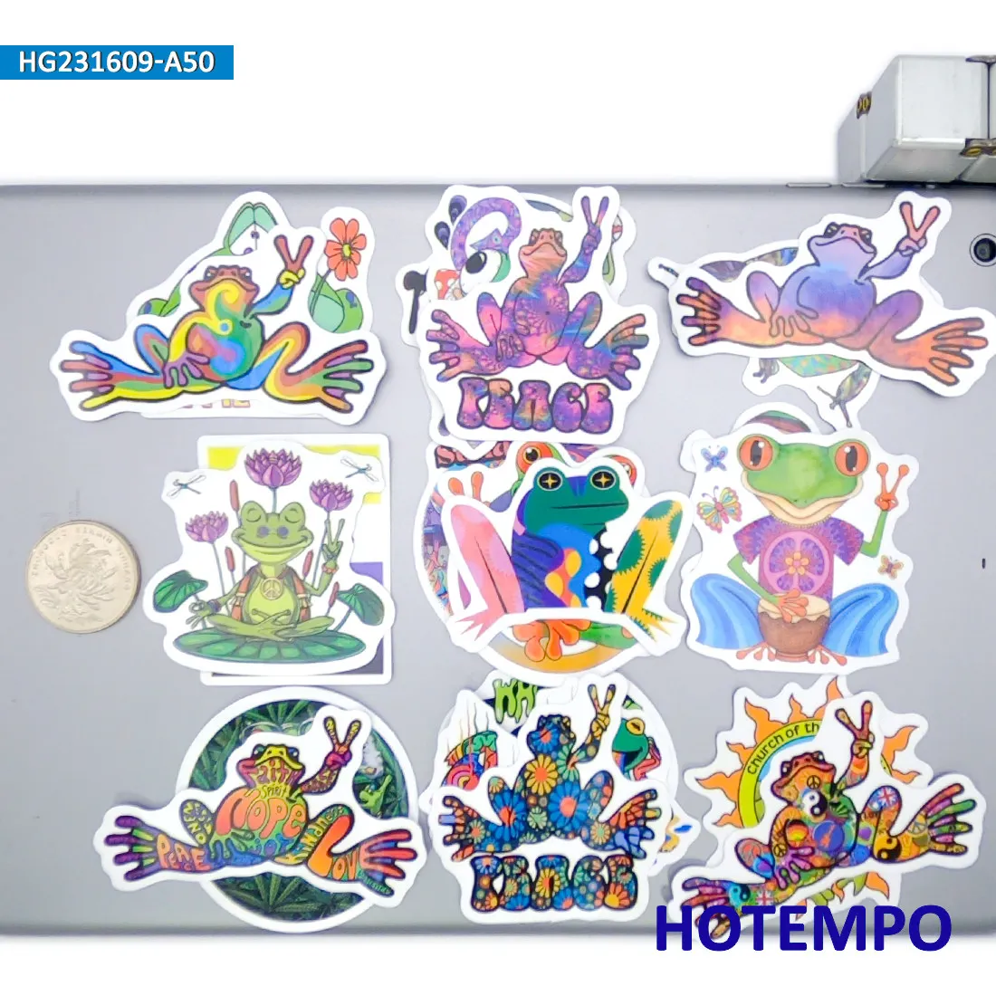 20/30/50 stuks, Hippie Kikker Stickers, Retro Liefde en Vrede Stijl, Dieren graffiti, voor DIY Creatieve Decoratie, Leuk stickerpakket