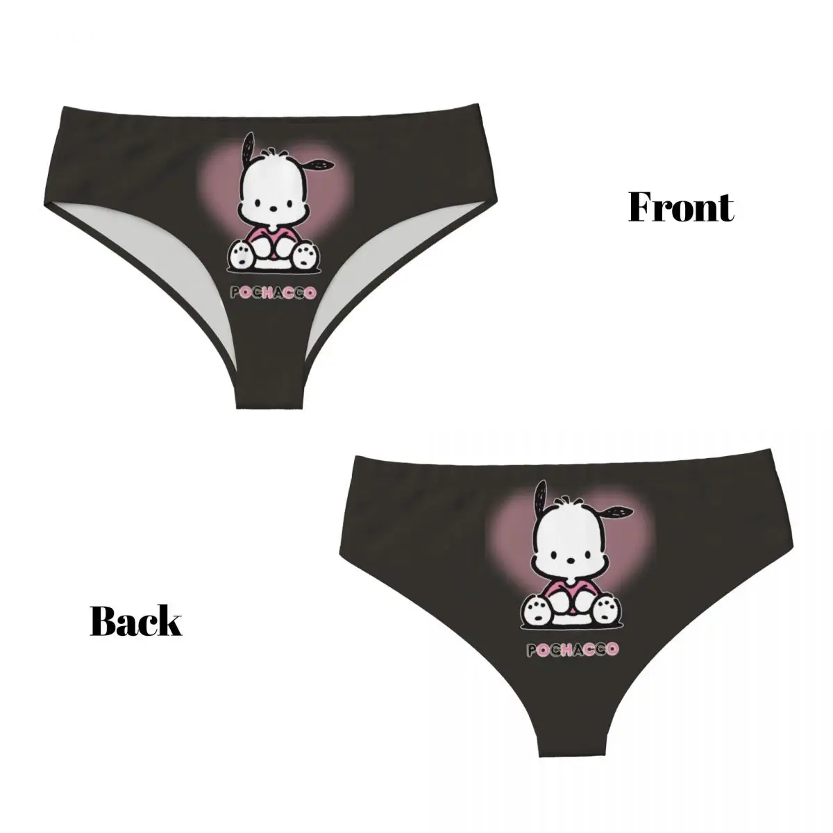 Custom Anime Pochacco Cartoon Brief Panties Women's Breathable Stretch Underwear