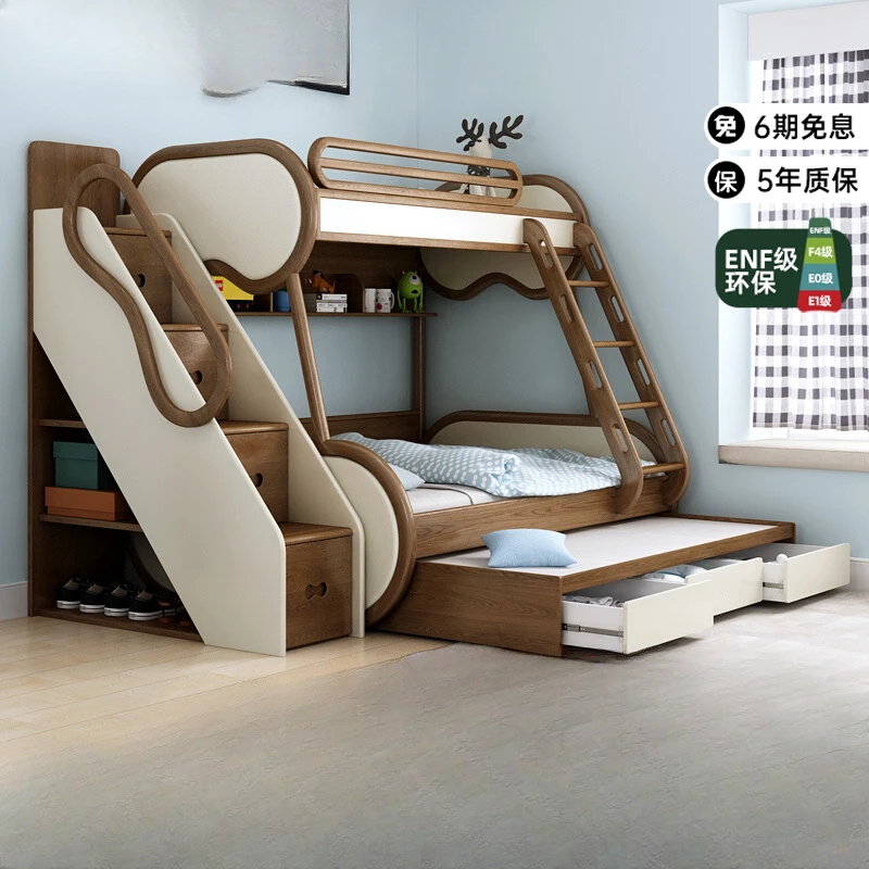 Sleeping Shubao, high and low, all solid wood upper and lower  Nordic adult children's , mother and child