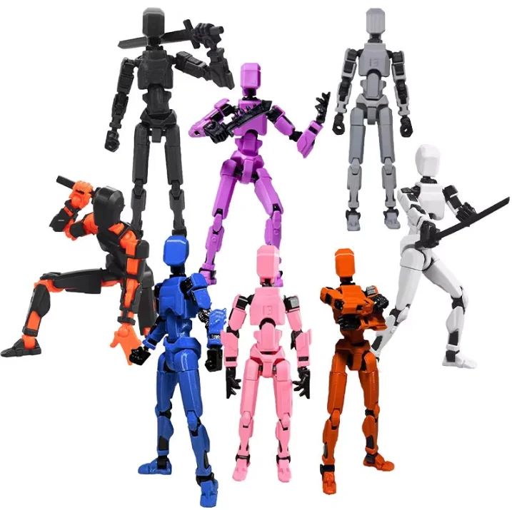 13 액션 피규어 타이탄 다관절 가동 변신 로봇 T13 액션 마네킹 캐릭터 및 강아지 피규어 장난감 어린이 선물