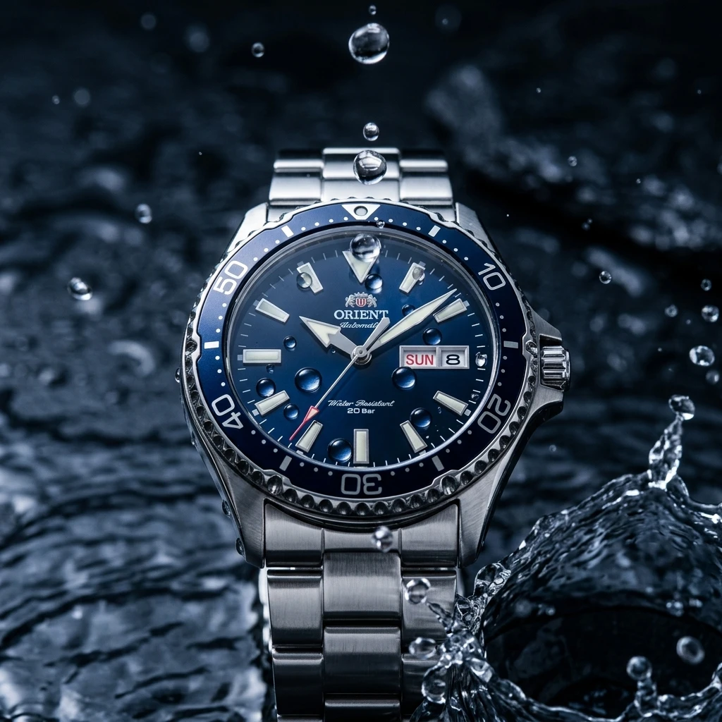 Japanese Orient Diving Automatic Watch for Men 20Bar Waterproof Week Date Luminous Stainless Steel Sports Mechanical Wrist Watch view 5
