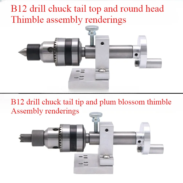 Imagem -05 - Miniatura Talão Máquina Carpintaria Torno Pequeno Manual Chuck Cauda Retrátil Assento Superior Giratório Móveis Ponta Redonda Ameixa Dedal
