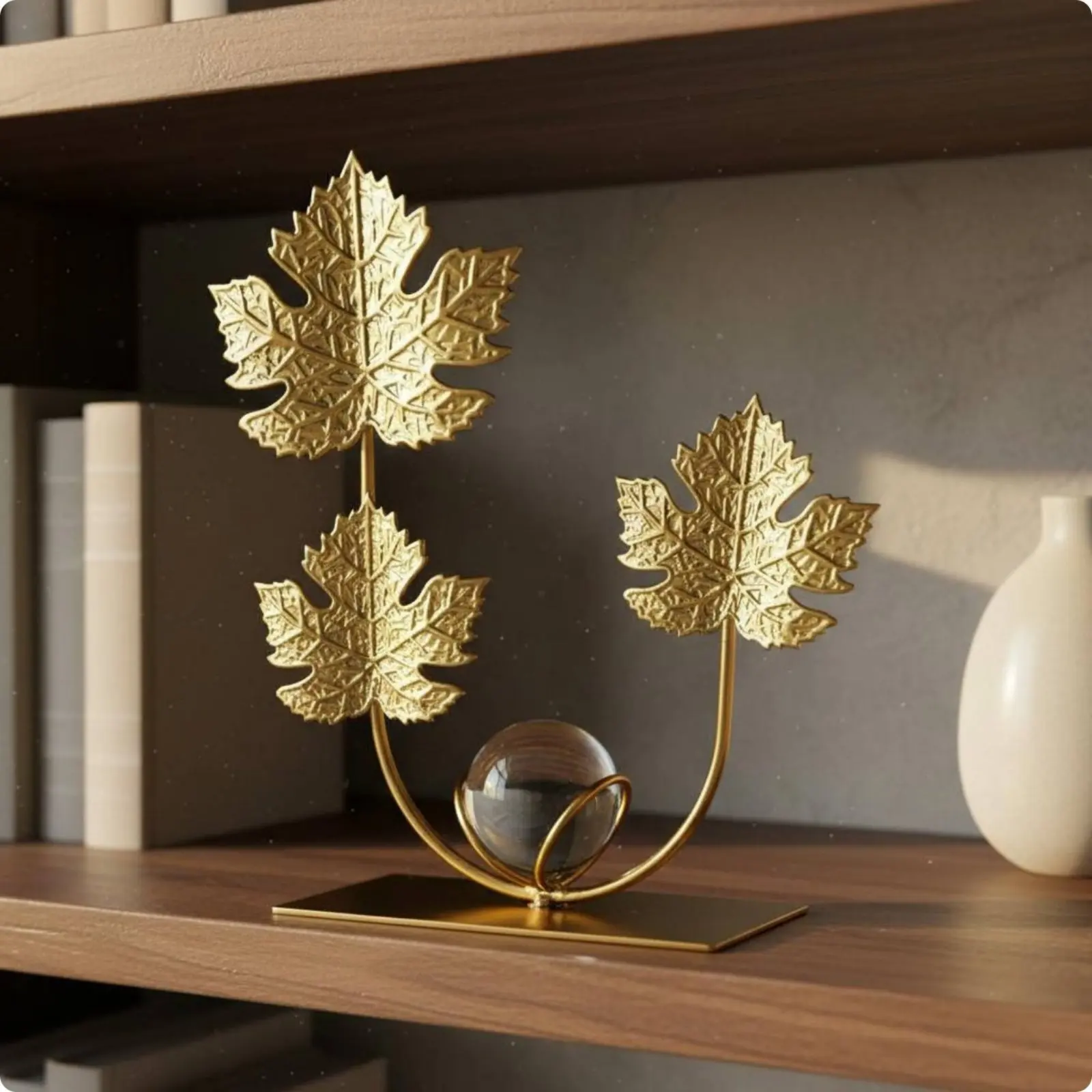 

3 Pieces Crystal Ball Decor Modern Luxury Design Decorative Sphere Foliage Crystal Ornament Artisan-Made Look Music Note Decor