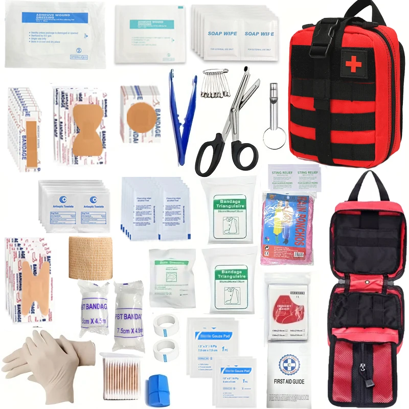 Kit di pronto soccorso per uso generale all\'aperto da 205 pezzi, Kit di pronto soccorso multifunzionale per casa, attività all\'aperto, viaggi e