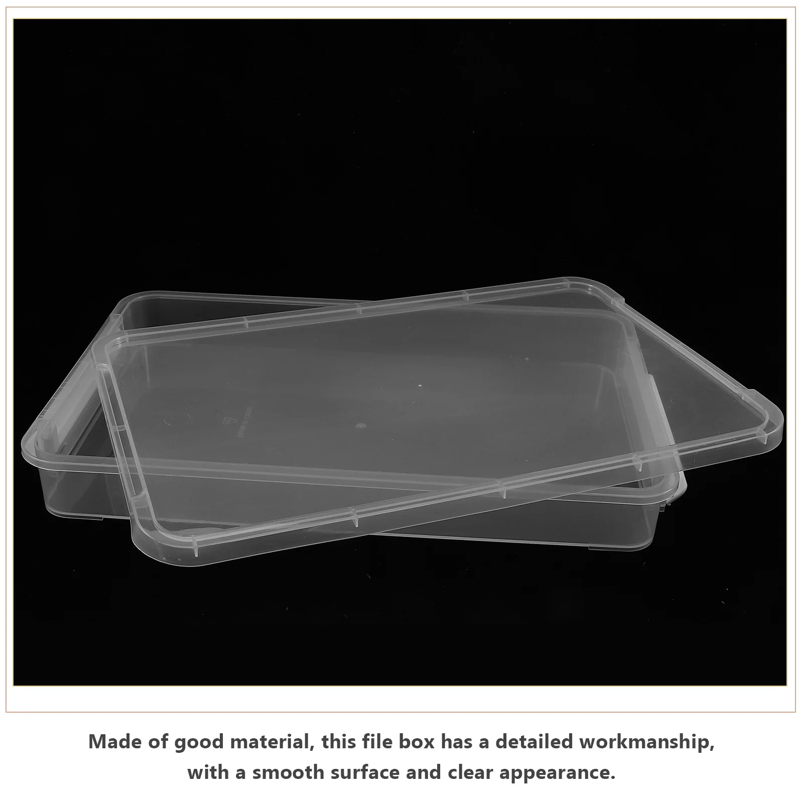 

3pcs Plastic File Box Clear Storage Document Organizer Office Box With Lid For Photos Receipts Checks Files Stackable Large