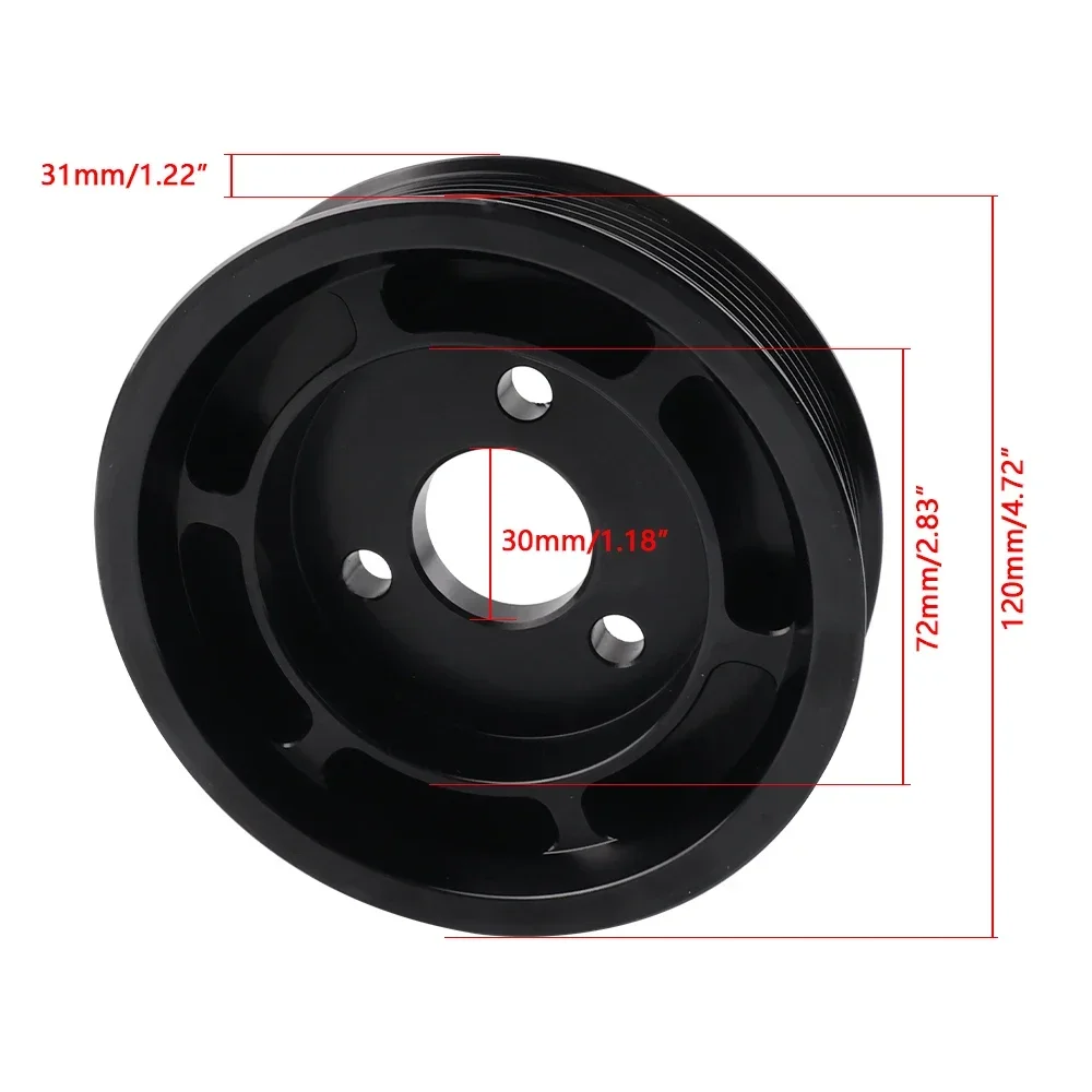 Black Aluminium Power Steering Pulley for BMW 135i/335i/335xi (E82/E88/E90/E91/E92/E93) N54 Engine | OE# 32427553955 view 3