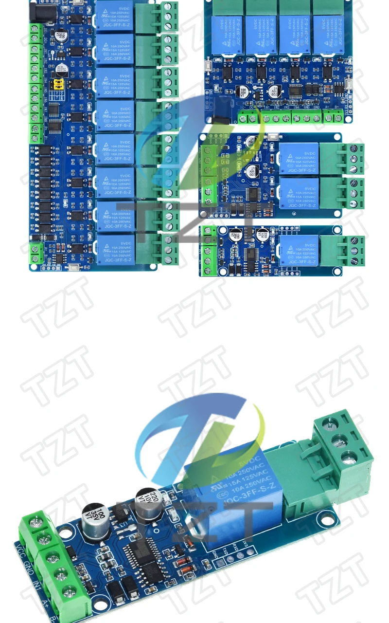Modbus-RTU Relaismodul 1/1/2/4/8 Kanäle 10A 5V 12V 24V Schalter Eingang Ausgang Optokoppler-Isolation RS485 TTL – Detail 10