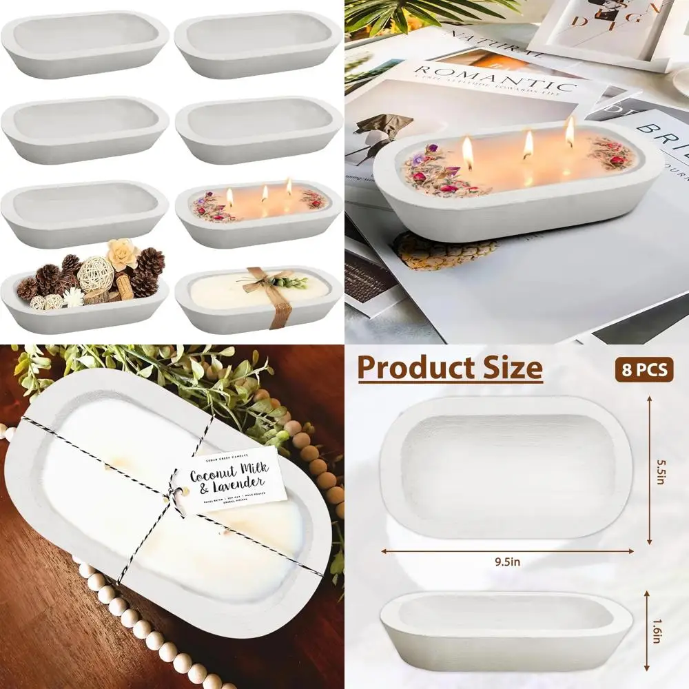 

Набор из 8 деревянных мисок для теста, миски из дерева павловнии в деревенском стиле, винтажный стиль, идеально подходит для свечей, 9,5 x 5,5 дюймов