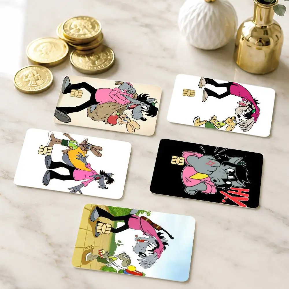 

C-Cartoon Nu, pogodi! Credit Card HD Stickers Game Card Decal Small Chip Waterproof Sticker Gift
