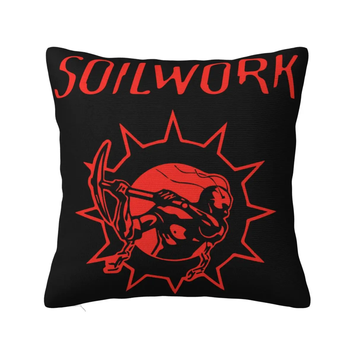 Soilwork Logo White Heavy Metal In Flames Raunchy Dark Tranquillity Vacation Personalized Plus Size Pillow Case