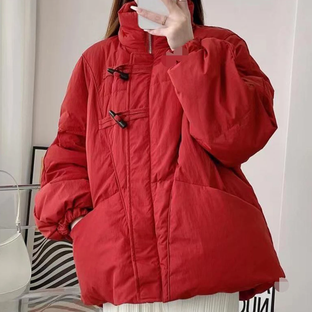 2025 National Padded Jacket Women's Design Sense Niche Autumn  Winter New Thickened Padded Jacket Versatile Bread Clothing Trend