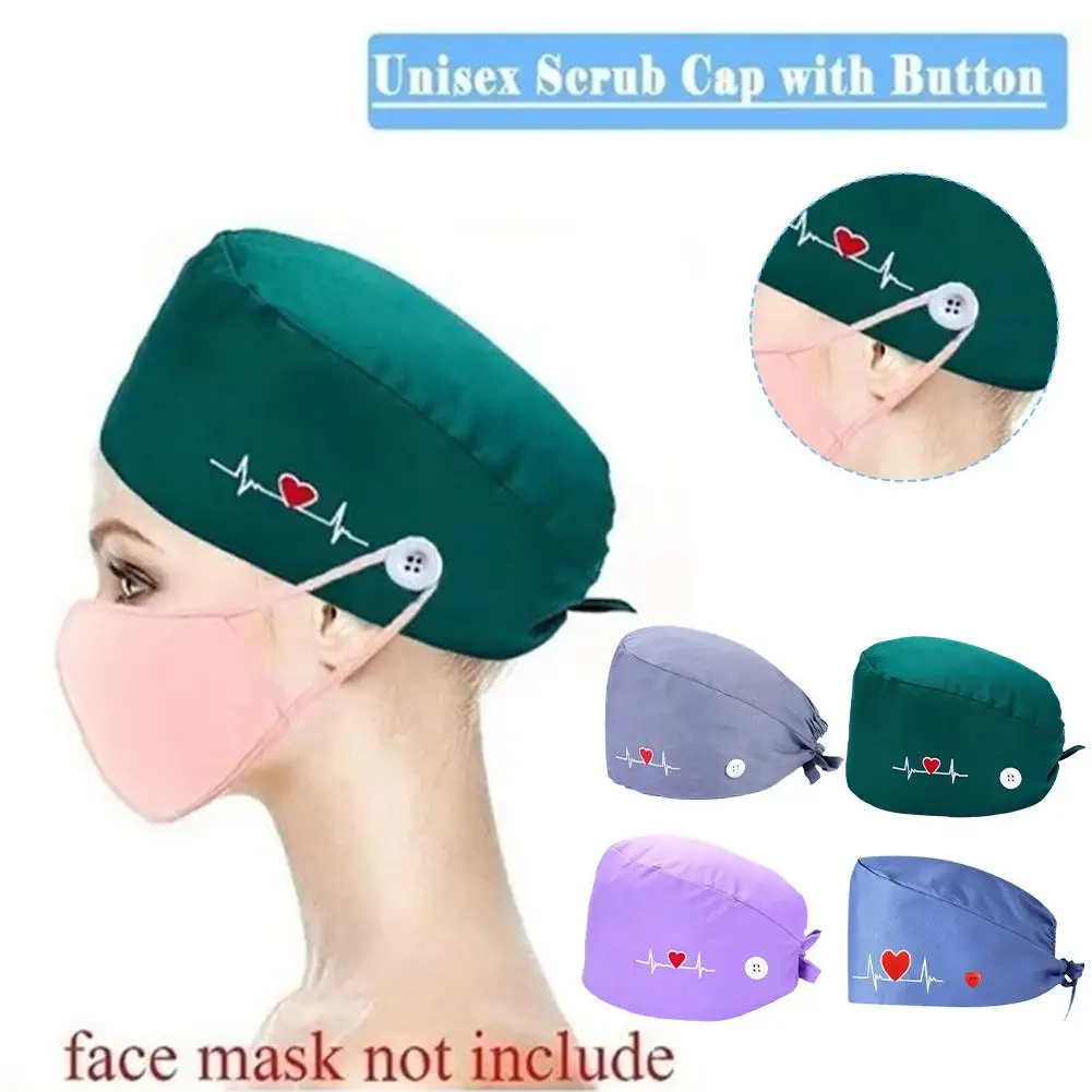 

Beauty Agency Cotton Comfortable Work Scrubs Hat Elastic Female Dustproof Men's Wholesale Cap Doctor Cartoon Medical Nursin X1H7