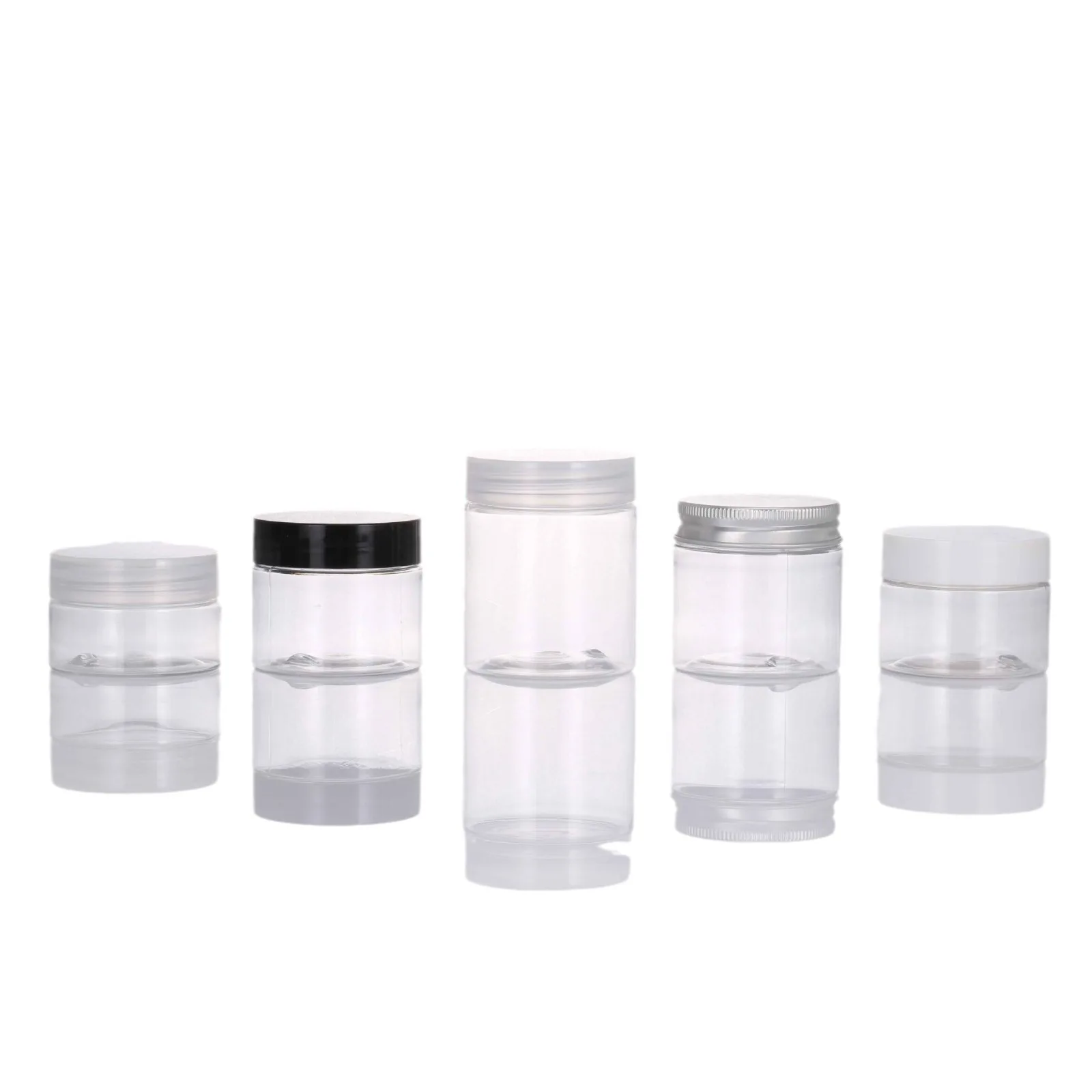1oz 30/50/60ml/80g round plastic pet jar with screw plastic/aluminium cap Storage bottle sample Cosmetic Packaging,container,pot