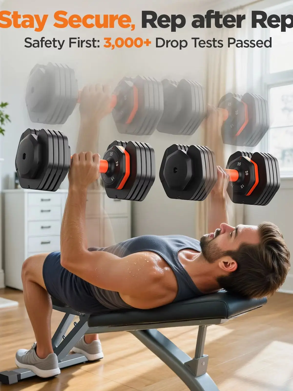 FED Fitness Feierdun Series DB5 Hantelset mit 2 Stück, 25LB×2 Gewichte Hantelset für Heimfitness, Schneller Gewichtswechsel mit Rutschfestem Griff, Ganzkörper-Workout